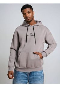 Sinsay - Bluza hoodie z napisem - szary. Kolor: szary. Wzór: napisy