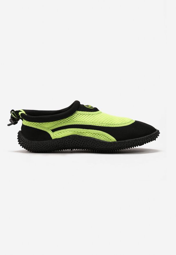 Born2be - Czarno-Zielone Buty Sportowe do Wody ze Ściągaczem i Elastyczną Podeszwą Indal. Kolor: czarny. Wzór: aplikacja. Sport: żeglarstwo