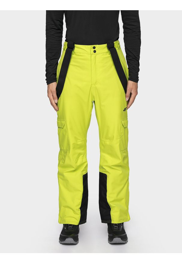 4f - Spodnie narciarskie męskie. Kolor: żółty. Materiał: poliester. Sezon: zima. Sport: narciarstwo