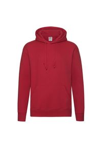 FRUIT OF THE LOOM - Męska Bluza Z Kapturem Premium. Typ kołnierza: kaptur. Kolor: czerwony