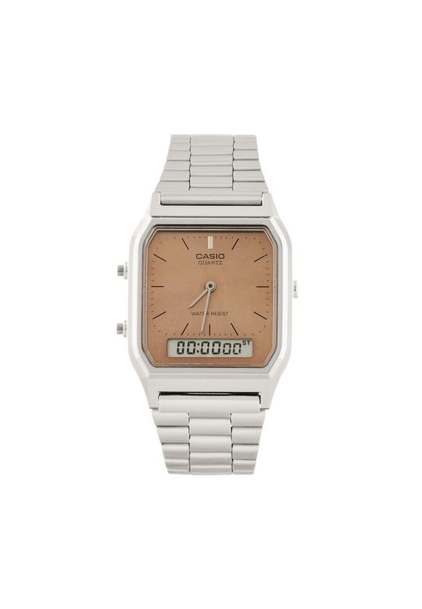 Zegarek Casio. Kolor: srebrny. Styl: vintage