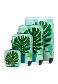 Wittchen - Komplet walizek z ABS-u z nadrukiem. Kolor: zielony, niebieski, wielokolorowy. Materiał: guma. Wzór: nadruk. Styl: wakacyjny