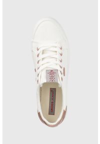 Cross Jeans tenisówki damskie kolor biały. Nosek buta: okrągły. Zapięcie: sznurówki. Kolor: biały. Materiał: guma #2