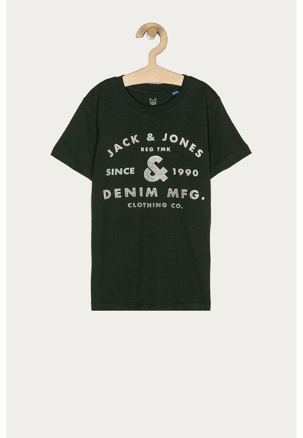 Jack & Jones - T-shirt dziecięcy 128-176 cm. Okazja: na co dzień. Kolor: czarny. Materiał: bawełna, dzianina. Wzór: nadruk. Styl: casual