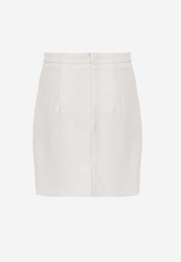 Born2be - Biała Gładka Spódnica VICES o Ołówkowym Kroju Abilura. Okazja: na komunię, do pracy, na spotkanie biznesowe. Kolor: biały. Wzór: gładki. Styl: biznesowy