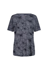 Damska koszulka w kwiaty CMP. Kolor: niebieski. Materiał: bawełna. Wzór: kwiaty. Sport: turystyka piesza #1