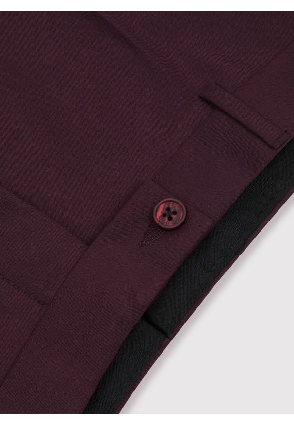 Pako Lorente - PAKO LORENTE – Bordowe spodnie garniturowe P22SF-6G-016-D-S. Kolor: czerwony. Materiał: poliester, elastan, wiskoza. Wzór: gładki. Styl: elegancki