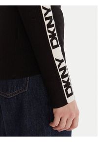 DKNY Sweter P5MSAY01 Czarny Slim Fit. Kolor: czarny. Materiał: wiskoza #4