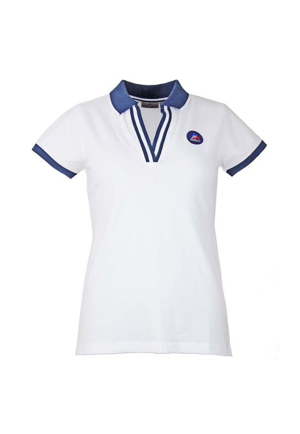 PEAK MOUNTAIN - Damska koszulka polo Peak Mountain Asfalte. Typ kołnierza: polo. Kolor: biały. Styl: sportowy