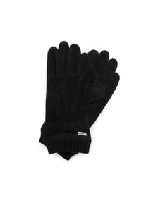 Wittchen - Męskie rękawiczki z ukośnym przeszyciem i ściągaczem czarne. Kolor: czarny. Materiał: poliester. Styl: elegancki #1