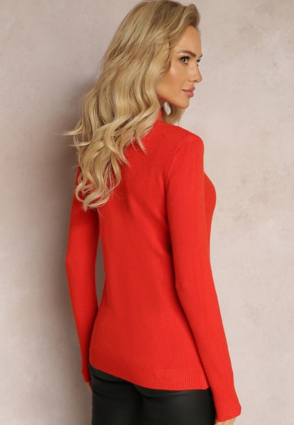 Renee - Pomarańczowy Golf z Długim Rękawem Eruwen. Typ kołnierza: golf. Kolor: pomarańczowy. Materiał: tkanina, dzianina. Długość rękawa: długi rękaw. Długość: długie. Sezon: jesień, zima