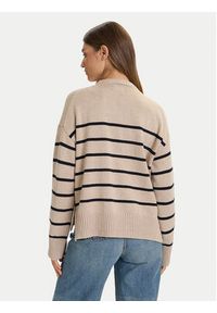 Guess Jeans Sweter W5BR03 Z3HM1 Beżowy Relaxed Fit. Kolor: beżowy. Materiał: bawełna #5