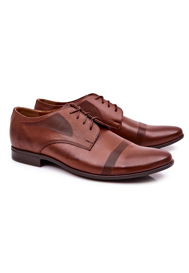 Bednarek Polish Shoes Męskie Skórzane Półbuty Bednarek 804 Brązowe. Kolor: brązowy. Materiał: skóra. Szerokość cholewki: normalna. Styl: klasyczny, elegancki