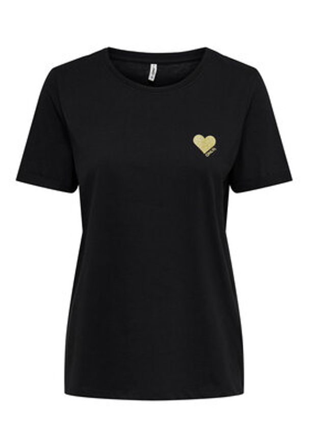 only - ONLY T-Shirt Kita 15244714 Czarny Regular Fit. Kolor: czarny. Materiał: bawełna