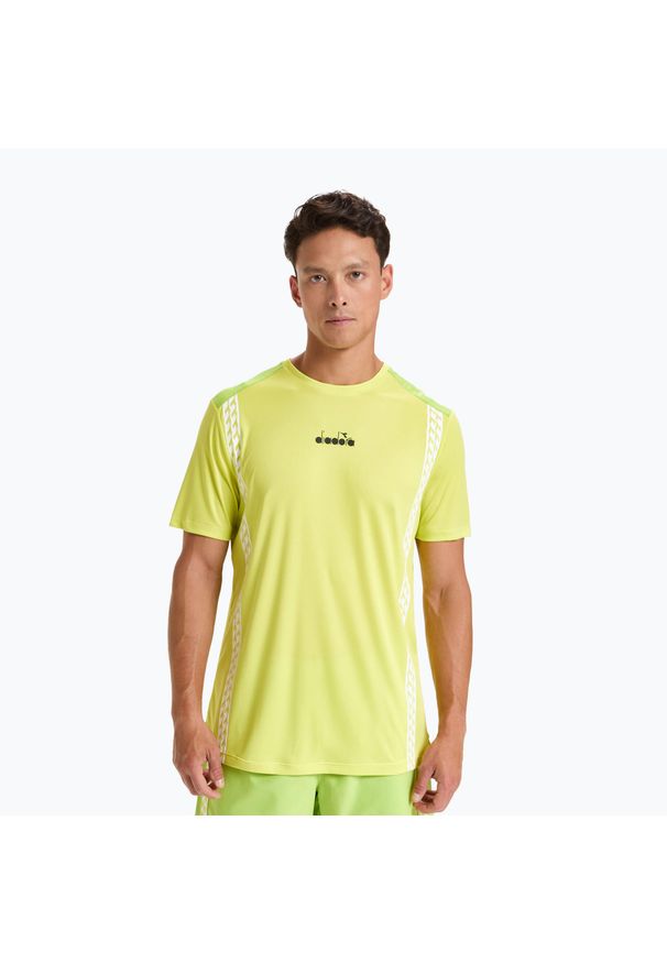 Koszulka męska Diadora Challenge verde sorgente. Kolor: żółty. Sport: tenis
