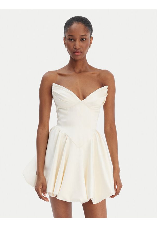 BARDOT - Bardot Sukienka koktajlowa Avella 60137DB Écru Slim Fit. Materiał: syntetyk. Styl: wizytowy