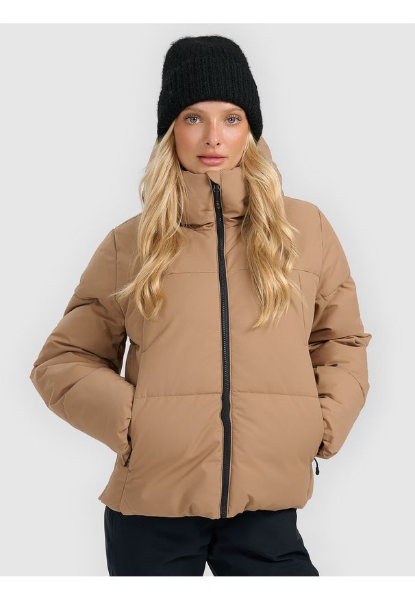 4f - 4F Kurtka narciarska membrana 5000 damska - brązowa M. Kolor: brązowy. Materiał: poliester, materiał. Wzór: gładki. Sezon: zima