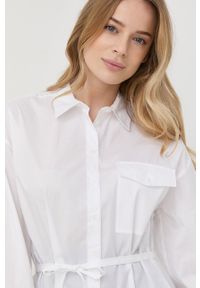TwinSet - Twinset koszula damska kolor biały relaxed z kołnierzykiem klasycznym. Typ kołnierza: kołnierzyk klasyczny. Kolor: biały. Materiał: tkanina. Długość rękawa: długi rękaw. Długość: długie. Styl: klasyczny #2