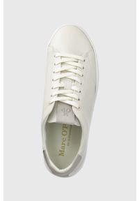 Marc O'Polo buty skórzane kolor biały. Nosek buta: okrągły. Zapięcie: sznurówki. Kolor: biały. Materiał: skóra. Obcas: na obcasie. Wysokość obcasa: niski #2