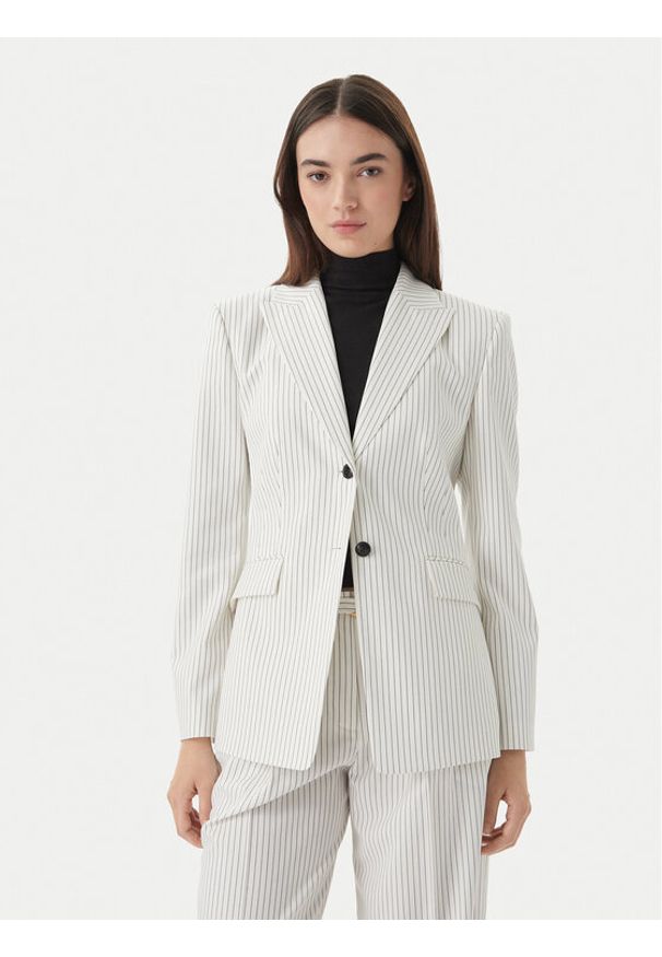 Hugo - HUGO Marynarka Asmalla 50561472 Biały Regular Fit. Kolor: biały. Materiał: syntetyk