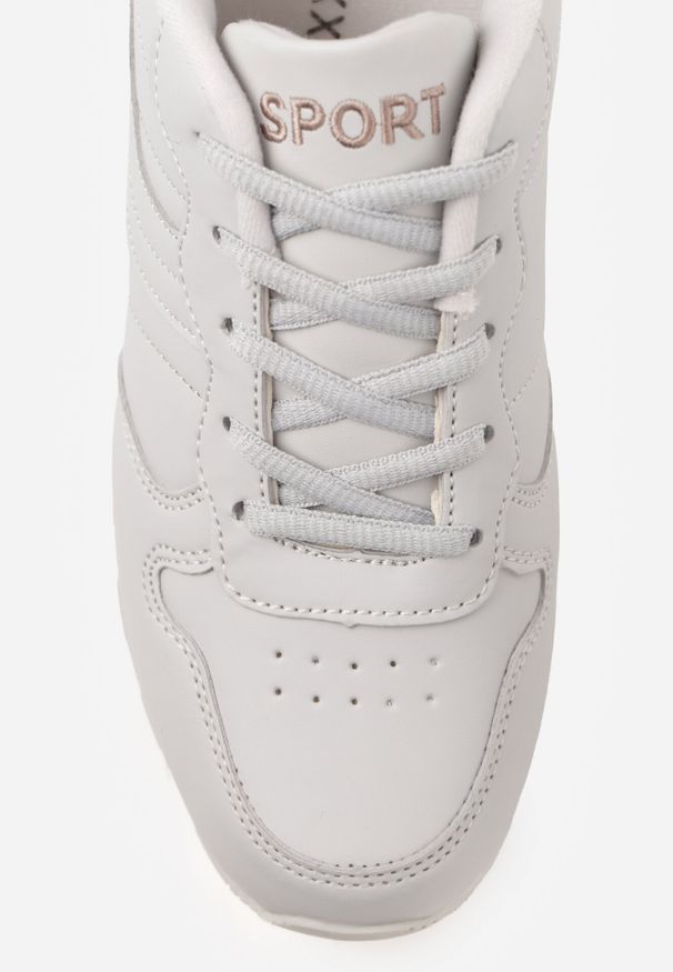 Born2be - Jasnoszare Buty Sportowe Laodosa. Okazja: na co dzień. Wysokość cholewki: przed kostkę. Kolor: szary. Materiał: materiał. Szerokość cholewki: normalna. Wzór: napisy, aplikacja, haft