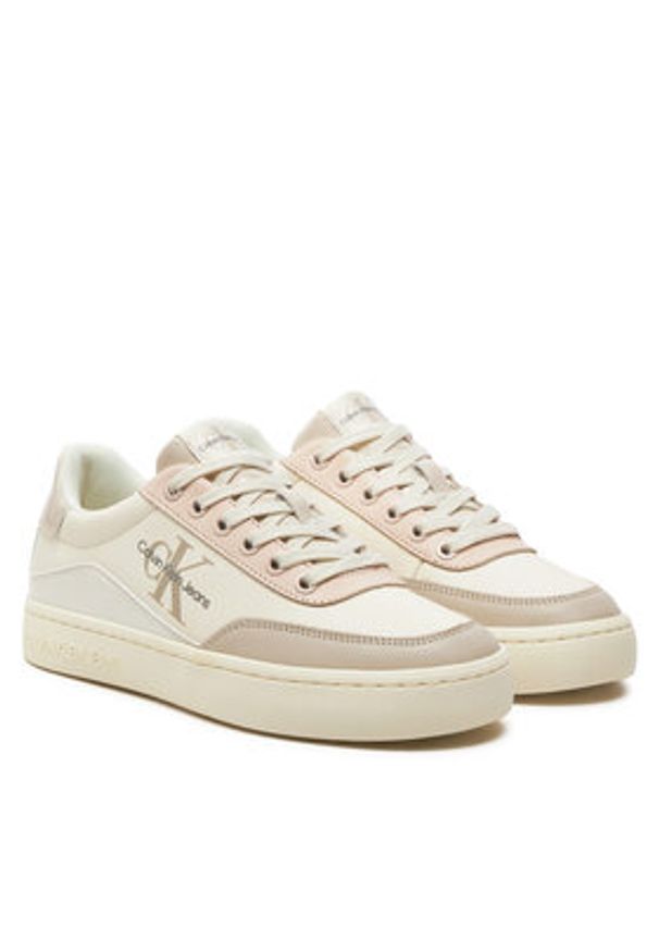 Calvin Klein Jeans Sneakersy Classic Cupsole Low Lace Lth Ml YW0YW01527 Różowy. Kolor: różowy. Materiał: skóra