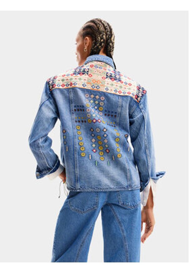 Desigual Kurtka jeansowa Donis 24SWED13 Niebieski Regular Fit. Kolor: niebieski. Materiał: bawełna