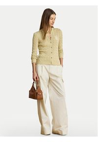 Lauren Ralph Lauren - LAUREN RALPH LAUREN Kardigan Cable 200P14040501 Beżowy Regular Fit. Kolor: beżowy. Materiał: bawełna #7