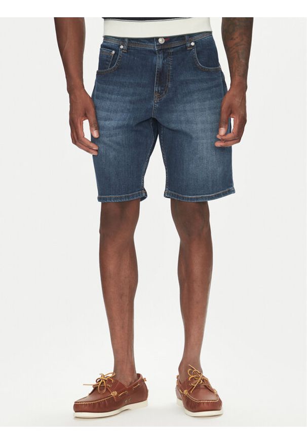 Hechter Paris Szorty jeansowe 26655 151362 Granatowy Regular Fit. Kolor: niebieski. Materiał: bawełna