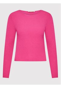 Kontatto Sweter 3M7440 Różowy Slim Fit. Kolor: różowy. Materiał: wiskoza #5