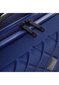 Wittchen - Kosmetyczka podróżna z ABS-u w ukośną kratkę granatowa. Kolor: niebieski. Wzór: kratka #5