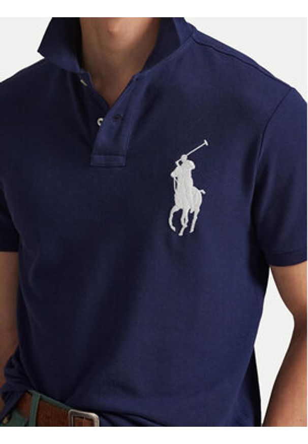Polo Ralph Lauren Polo 710688969004 Granatowy Custom Slim Fit. Typ kołnierza: polo. Kolor: niebieski. Materiał: bawełna