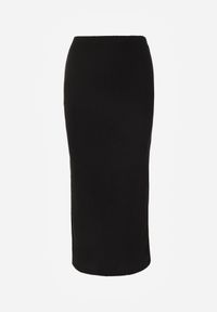 Renee - Czarna Teksturowana Spódnica Ołówkowa z Rozcięciem z Boku Piremilia. Okazja: na spacer, na co dzień. Kolor: czarny. Materiał: tkanina. Styl: elegancki, casual #4