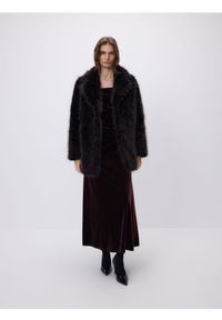 Reserved - Sukienka maxi z drapowaniem - brązowy. Kolor: brązowy. Materiał: welur, dzianina. Typ sukienki: proste. Długość: maxi #1