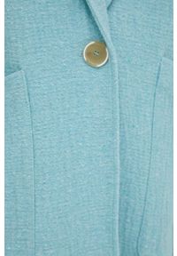 AMERICAN VINTAGE - American Vintage płaszcz damski kolor turkusowy przejściowy. Kolor: turkusowy. Styl: vintage #4