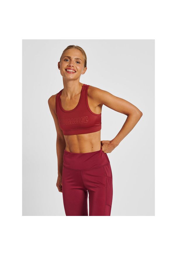 Damski biustonosz sportowy Hummel Te Tola. Kolor: czerwony. Materiał: jersey, dzianina. Sport: fitness