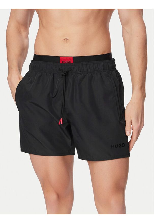 Hugo - HUGO Szorty kąpielowe Galaxy Swim 50561128 Czarny Regular Fit. Kolor: czarny. Materiał: syntetyk