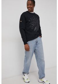 Superdry Bluza męska kolor czarny z nadrukiem. Kolor: czarny. Wzór: nadruk #2