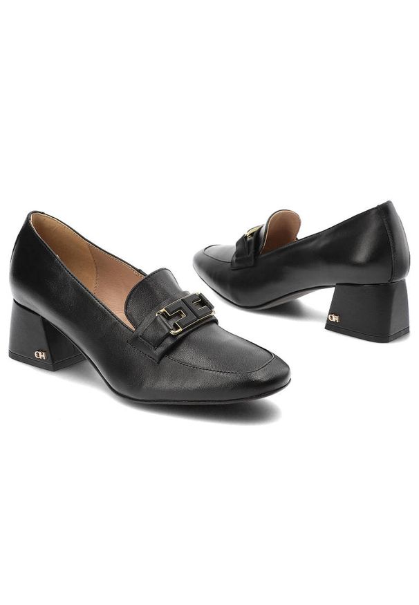 CheBello - Czarne Półbuty Chebello Damskie Eleganckie Obuwie. Zapięcie: bez zapięcia. Kolor: czarny. Materiał: skóra. Szerokość cholewki: normalna. Obcas: na obcasie. Styl: elegancki. Wysokość obcasa: średni