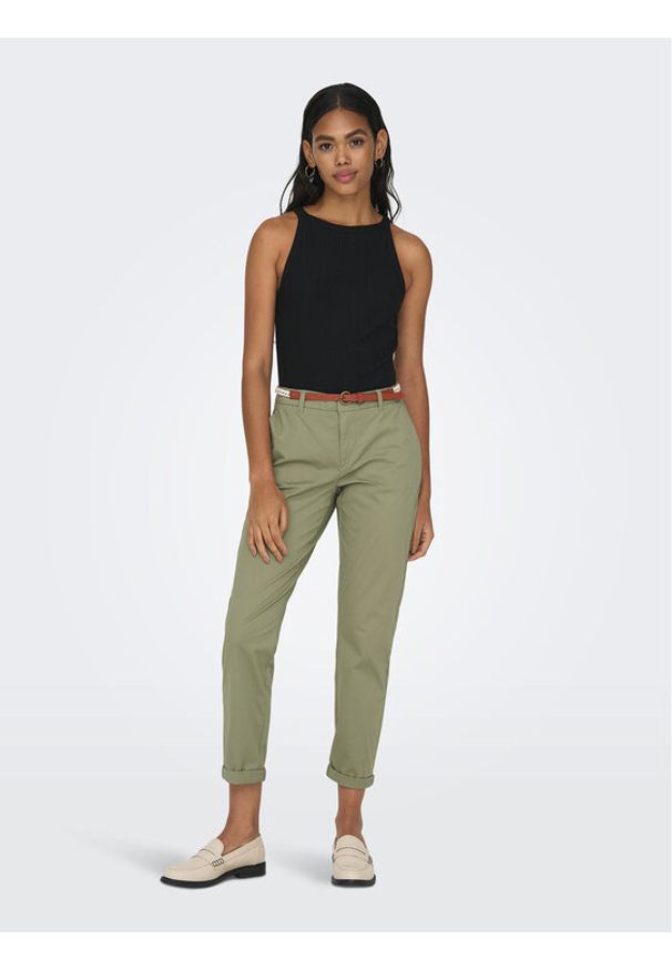 only - ONLY Spodnie materiałowe 15218519 Zielony Regular Fit. Kolor: zielony. Materiał: bawełna