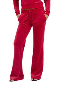 Juicy Couture - JUICY COUTURE Czerwone damskie spodnie dresowe Layla Low Rise, Rozmiar M. Kolor: czerwony. Materiał: dresówka #4