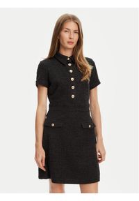 Guess Sukienka dzianinowa W5YK18 KCXO2 Czarny Regular Fit. Kolor: czarny. Materiał: syntetyk