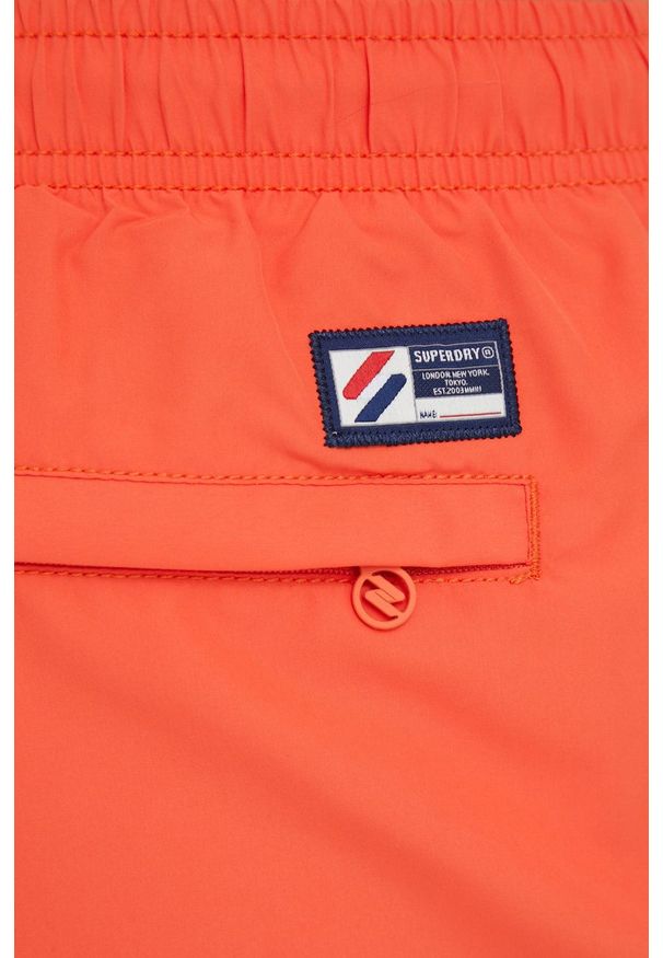 Superdry szorty kąpielowe kolor pomarańczowy. Kolor: pomarańczowy. Materiał: poliester, tkanina