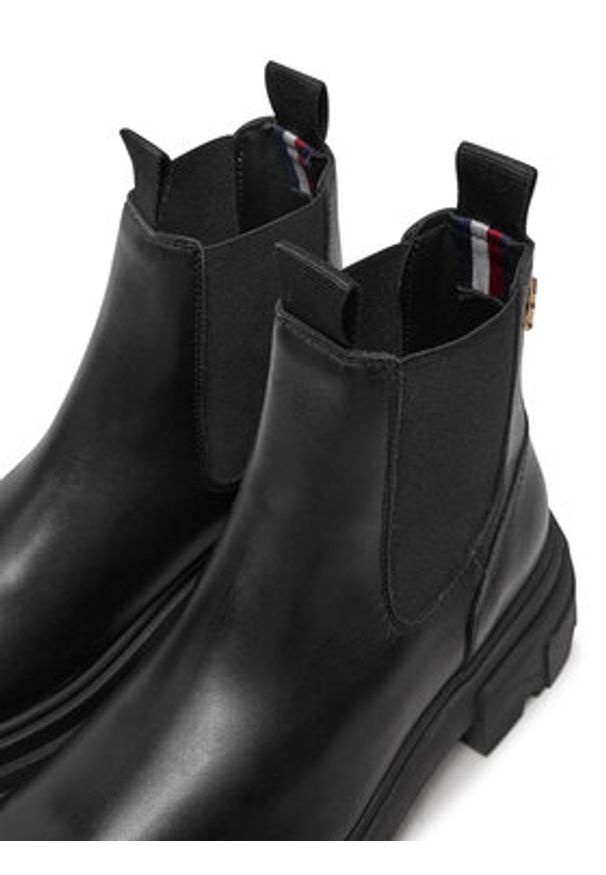 TOMMY HILFIGER - Tommy Hilfiger Sztyblety Combat FW0FW08089 Czarny. Kolor: czarny. Materiał: skóra