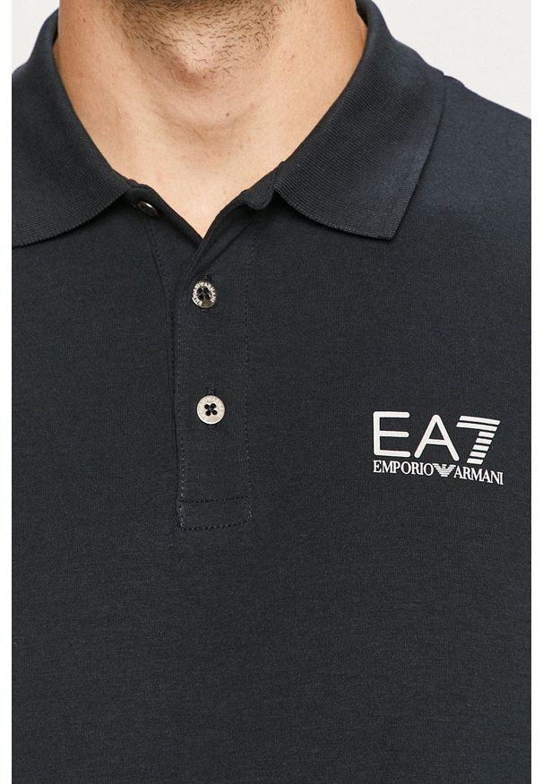 EA7 Emporio Armani - Longsleeve. Okazja: na co dzień. Kolor: niebieski. Materiał: dzianina. Długość rękawa: długi rękaw. Długość: krótkie. Wzór: gładki. Styl: casual