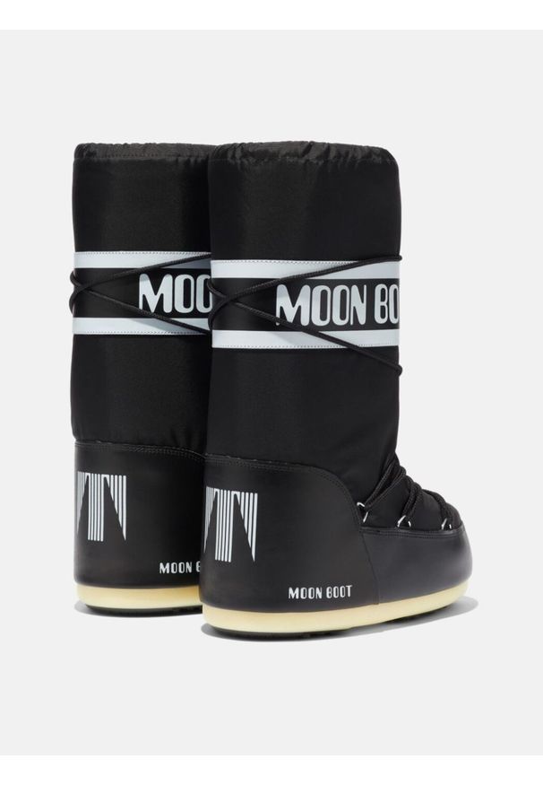Śniegowce damskie Moon Boot ICON BLACK NYLON BOOTS. Kolor: czarny. Materiał: nylon