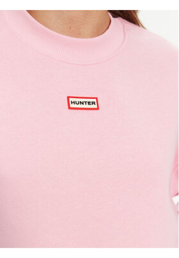 Hunter Bluza Tina HARW0042242 Różowy Cropped Fit. Kolor: różowy. Materiał: bawełna