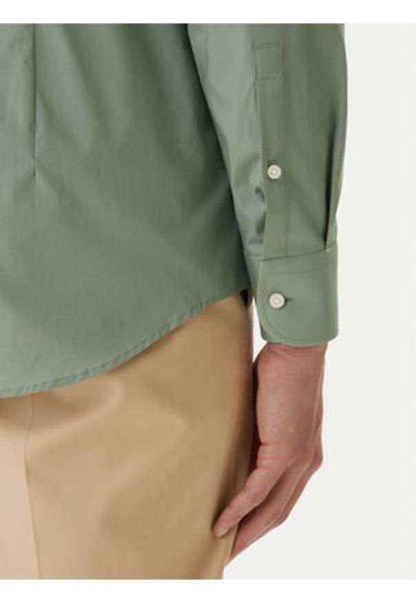 BOSS Koszula H-Hank 50469345 Zielony Slim Fit. Kolor: zielony. Materiał: bawełna