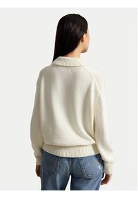 Polo Ralph Lauren Sweter 211B17764001 Kremowy Regular Fit. Typ kołnierza: polo. Kolor: kremowy. Materiał: bawełna #4