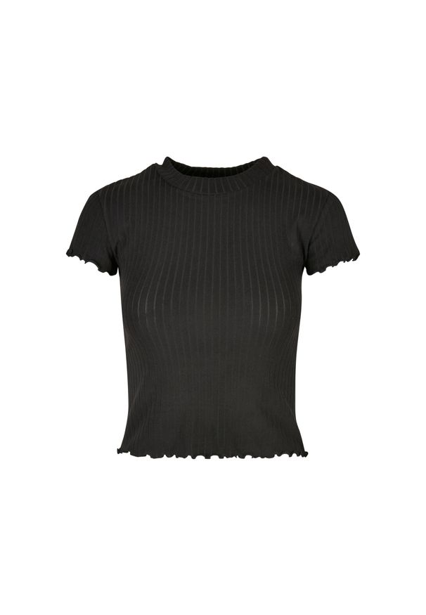 Damska krótka koszulka w prążki Urban Classics GT. Kolor: czarny. Długość: krótkie. Wzór: prążki